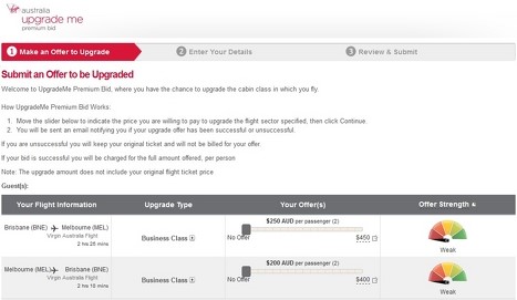 Virgin Australia upgrade offer